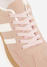 Born2be - Różowe Sneakersy na Kauczukowej Podeszwie z Geometrycznym Motywem Vikioria. Okazja: na co dzień. Kolor: różowy. Materiał: kauczuk. Wzór: geometria #7