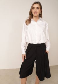 Born2be - Czarne Garniturowe Szorty Eleganckie z Szerokimi Nogawkami i Zaszewkami Artessa. Kolor: czarny. Styl: elegancki #4