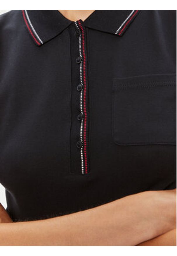 TOMMY HILFIGER - Tommy Hilfiger Sukienka codzienna Slim RWb Tipping Polo 1/2SLV DRS WW0WW42114 Granatowy Slim Fit. Okazja: na co dzień. Typ kołnierza: polo. Kolor: niebieski. Materiał: bawełna. Typ sukienki: proste. Styl: casual