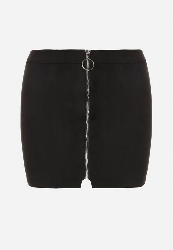 Born2be - Czarna Spódnica Trapezowa z Suwakiem Shakeela. Kolor: czarny. Materiał: tkanina. Długość: długie. Wzór: gładki