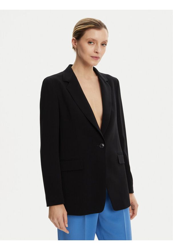 BOSS - Boss Marynarka Jocaluah 50490053 Czarny Regular Fit. Kolor: czarny. Materiał: syntetyk
