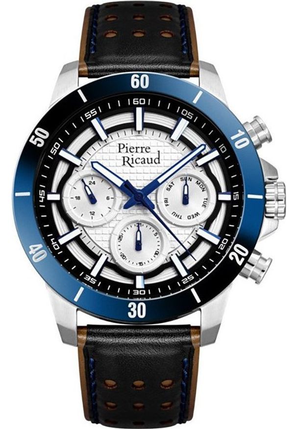 Zegarek Pierre Ricaud Zegarek męski Pierre Ricaud P60028.T213QF czarny. Kolor: czarny