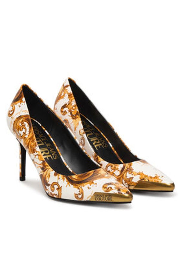 Versace Jeans Couture Szpilki 80VA3S50 ZS366 G03 Biały. Kolor: biały. Materiał: skóra. Obcas: na szpilce