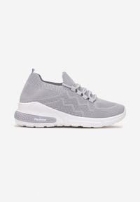 Renee - Szare Buty Sportowe Philone. Zapięcie: bez zapięcia. Kolor: szary. Materiał: materiał. Szerokość cholewki: normalna. Wzór: aplikacja #5
