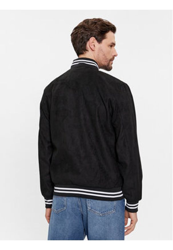 Brave Soul Kurtka bomber MJK-BROXTON Czarny Regular Fit. Kolor: czarny. Materiał: syntetyk