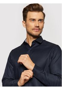 Selected Homme Koszula New Mark 16058640 Granatowy Slim Fit. Kolor: niebieski. Materiał: bawełna