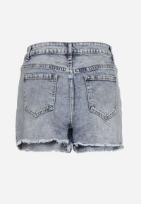 Born2be - Jasnoniebieskie Spódnico-Szorty Jeansowe z Wysokim Stanem Benatia. Okazja: na co dzień. Stan: podwyższony. Kolor: niebieski. Materiał: jeans. Styl: casual, elegancki #5