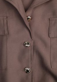Born2be - Brązowy Bawełniano-Lniany Kombinezon Casual w Stylu Safari z Paskiem w Klamrą Cecis. Okazja: na co dzień. Kolor: brązowy. Materiał: len, bawełna. Długość: długie. Styl: casual #3