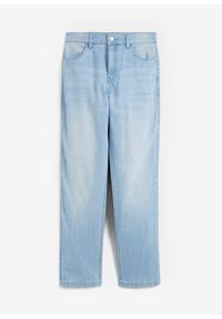 bonprix - Dżinsy ze stretchem loose fit z regulowanym paskiem, prosta nogawka. Kolor: niebieski #1