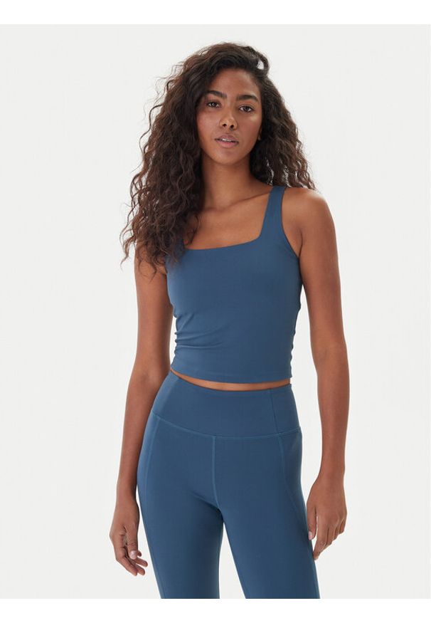 GIRLFRIEND COLLECTIVE - Girlfriend Collective Top Tommy 1045 Granatowy Slim Fit. Kolor: niebieski. Materiał: syntetyk