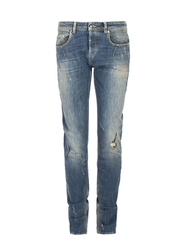 Les Hommes Jeansy "Slim". Materiał: jeans. Wzór: aplikacja