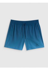 4f - 4F Spodenki plażowe boardshorty męskie - turkusowe S. Kolor: turkusowy. Materiał: tkanina, skóra, materiał #1