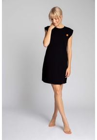 MOE - Sukienka z Bawełny Prążkowanej bez Rękawów - Czarna. Kolor: czarny. Materiał: bawełna, prążkowany. Długość rękawa: bez rękawów #1