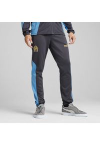 Puma - Męskie spodnie Olympique de Marseille ftblNRGY+ PUMA. Kolor: szary, wielokolorowy, beżowy. Materiał: dresówka. Sport: piłka nożna