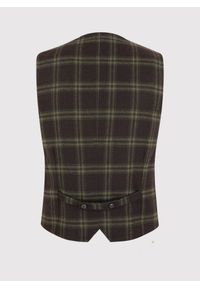 Pako Lorente - Brązowa kamizelka męska w kratę P22WP-8X-039-A-S. Okazja: na co dzień. Kolor: brązowy. Materiał: wełna. Sezon: zima, jesień. Styl: casual #4