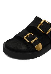 Badura Klapki CYCLAMEN-80033-25 Czarny. Kolor: czarny. Materiał: zamsz, skóra #3