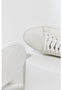 Answear Lab buty skórzane kolor biały. Nosek buta: okrągły. Zapięcie: sznurówki. Kolor: biały. Materiał: skóra #3