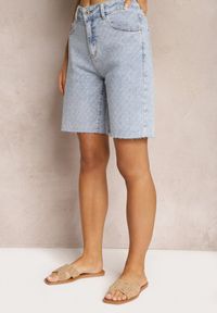 Renee - Jasnoniebieskie Jeansowe Szorty High Waist Bawełniane Nelaitha. Okazja: na co dzień. Stan: podwyższony. Kolor: niebieski. Materiał: bawełna, jeans. Sezon: lato. Styl: klasyczny, casual, elegancki #4