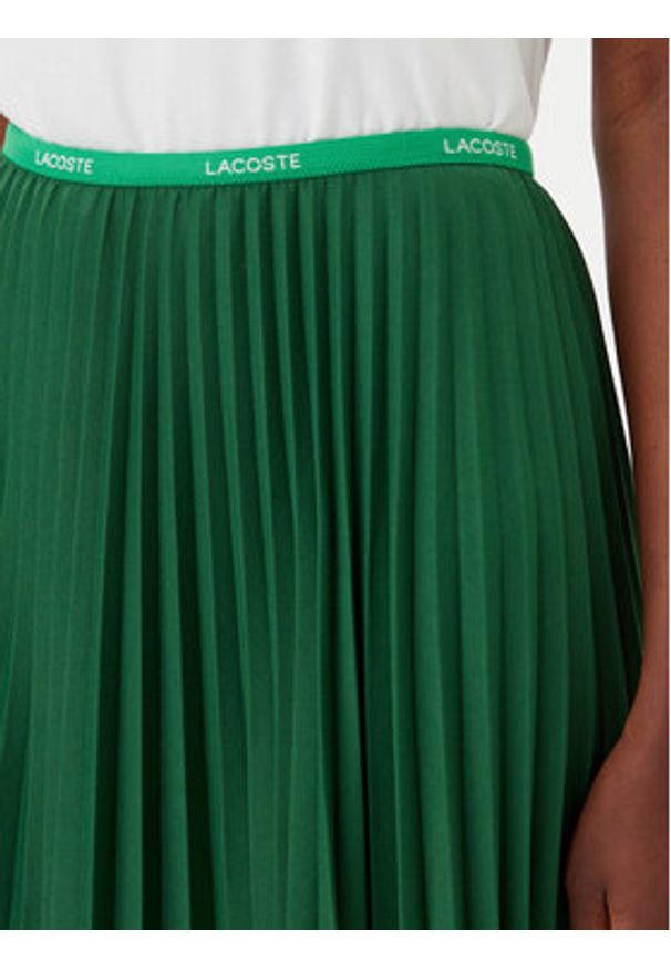 Lacoste Spódnica plisowana JF1403 Zielony Regular Fit. Kolor: zielony. Materiał: syntetyk