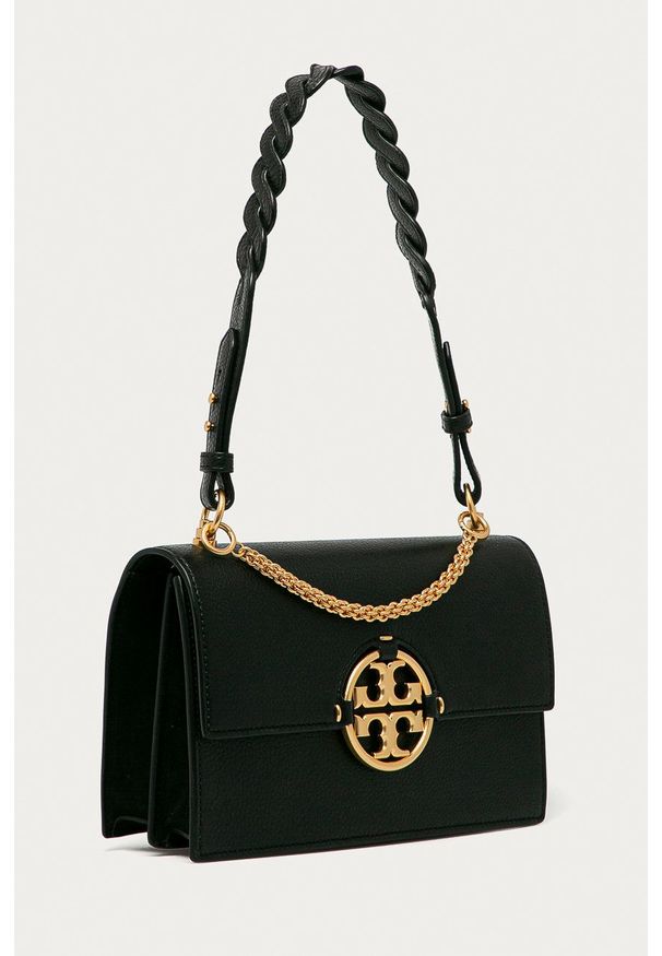 Tory Burch Torebka skórzana kolor czarny. Kolor: czarny. Materiał: skórzane. Rodzaj torebki: na ramię