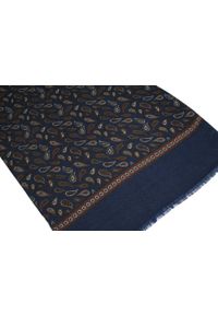 V. Fraas - Szalik Elegancki Przejściowy, Cienki, Granatowo-Brązowy w Paisley -V.Fraas. Kolor: wielokolorowy, beżowy, brązowy. Materiał: poliester. Wzór: paisley. Styl: elegancki
