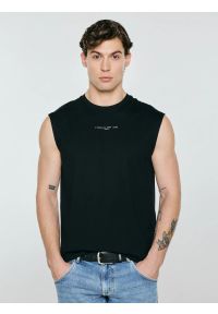 Big-Star - Koszulka męska bez rękawów czarna Irrer 907. Okazja: na co dzień. Kolor: czarny. Materiał: materiał, jeans, tkanina, dresówka. Długość rękawa: bez rękawów. Wzór: nadruk. Styl: sportowy, klasyczny, casual #1