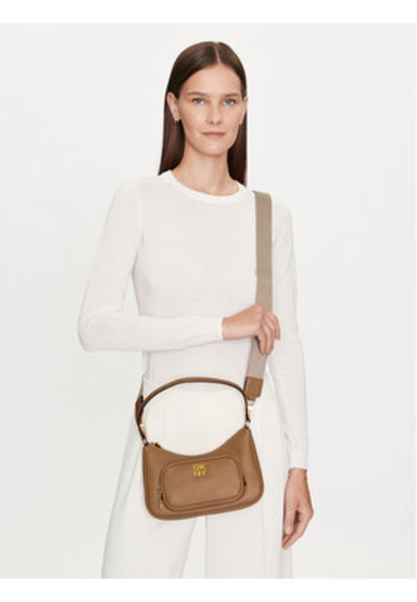 DKNY Torebka Philo Tz Shoulder R423KE51 Brązowy. Kolor: brązowy. Materiał: skórzane