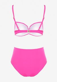 Renee - Różowe Bikini Usztywniany Biustonosz na Regulowanych Ramiączkach i Majtki z Wysokim Stanem Olamarie. Stan: podwyższony. Kolor: różowy #4