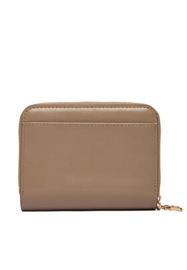 Calvin Klein Portfel Ck Medium Flap Zip Around LV04F1075G Beżowy. Kolor: beżowy. Materiał: skóra