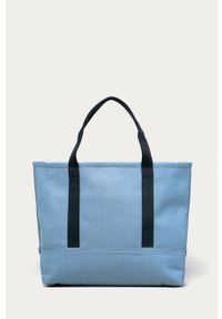 Calvin Klein Jeans - Torebka. Kolor: niebieski. Wzór: aplikacja. Dodatki: z aplikacjami. Rozmiar: duże. Rodzaj torebki: na ramię #4