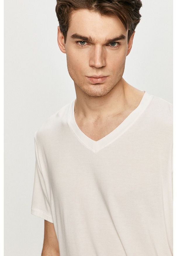Ted Baker - T-shirt (2-pack). Okazja: na co dzień. Kolor: biały. Materiał: dzianina. Wzór: gładki. Styl: casual