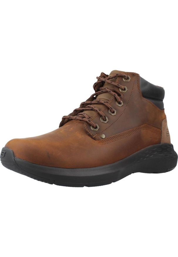 skechers - Buty SKECHERS PARSON - EDERIC Brązowy. Kolor: brązowy. Materiał: syntetyk, tkanina