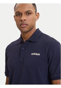 Napapijri Polo E-Small Box NP0A88TQ Granatowy Relaxed Fit. Typ kołnierza: polo. Kolor: niebieski. Materiał: bawełna #4