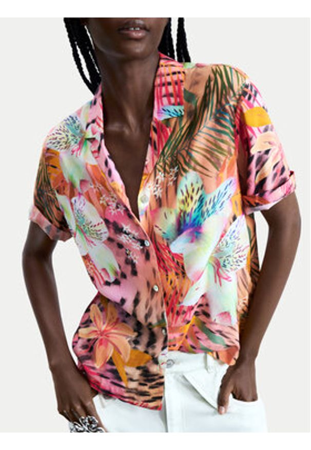 Desigual Koszula Nasau 26SWCW34 Kolorowy Regular Fit. Materiał: wiskoza. Wzór: kolorowy