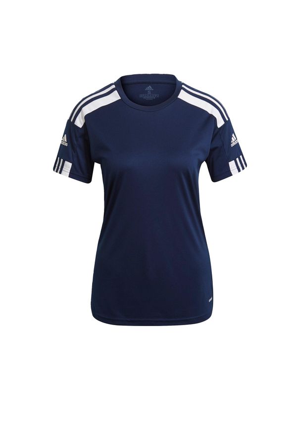 Adidas - Koszulka damska adidas Squadra 21 Jersey. Kolor: biały, wielokolorowy, niebieski. Materiał: jersey, materiał. Sport: fitness