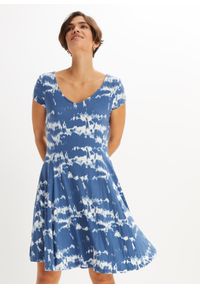 bonprix - Sukienka shirtowa z nadrukiem. Kolor: niebieski. Wzór: nadruk #1