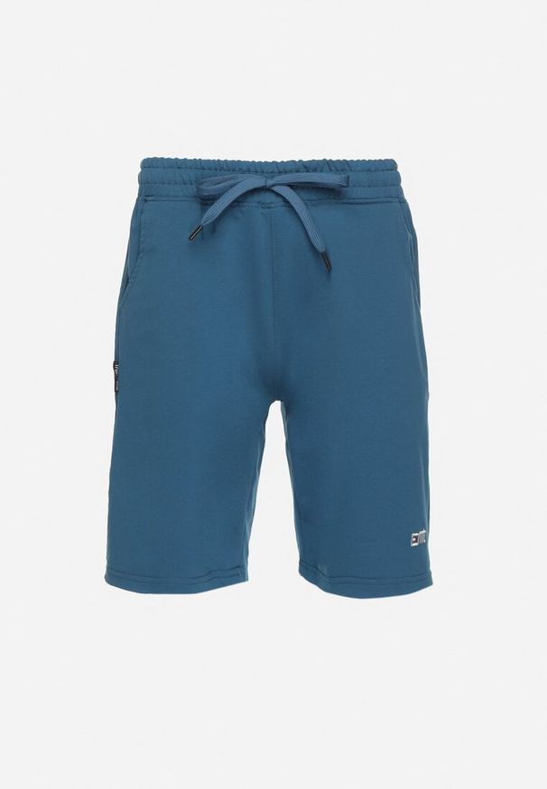 Born2be - Niebieskie Szorty z Bawełną Dresowe z Gumką w Pasie Lirasene. Okazja: na co dzień. Kolor: niebieski. Materiał: bawełna, dresówka. Styl: casual