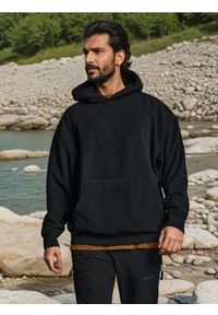 Sinsay - Bluza hoodie - czarny. Kolor: czarny