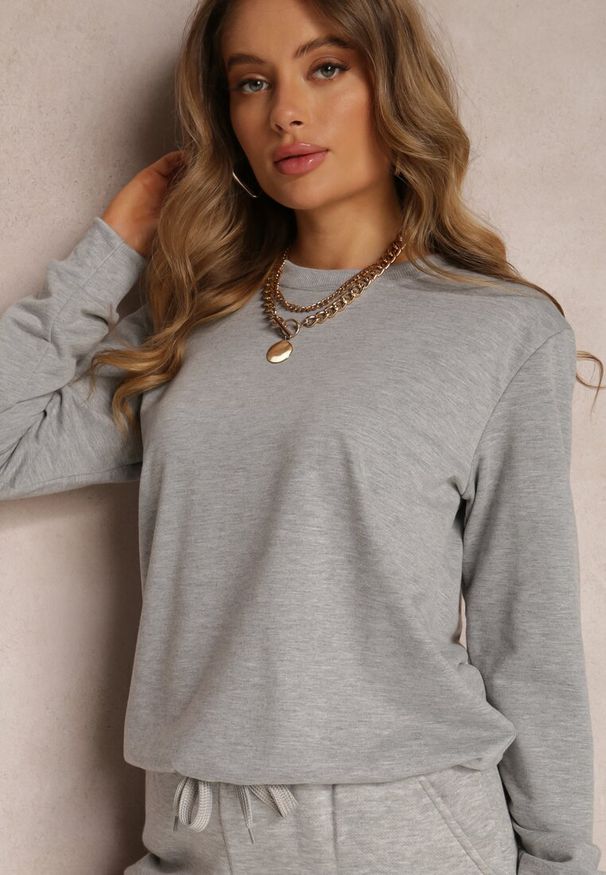 Renee - Szara Bluza Sofaris. Kolor: szary. Materiał: bawełna, tkanina. Długość rękawa: długi rękaw. Długość: długie. Wzór: jednolity. Styl: klasyczny