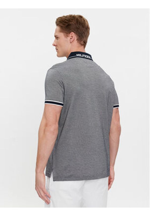 TOMMY HILFIGER - Tommy Hilfiger Polo Monotype Oxford Collar Reg Polo MW0MW34778 Szary Regular Fit. Typ kołnierza: polo. Kolor: szary. Materiał: bawełna