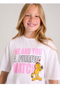 Sinsay - Koszulka Garfield - biały. Kolor: biały #1