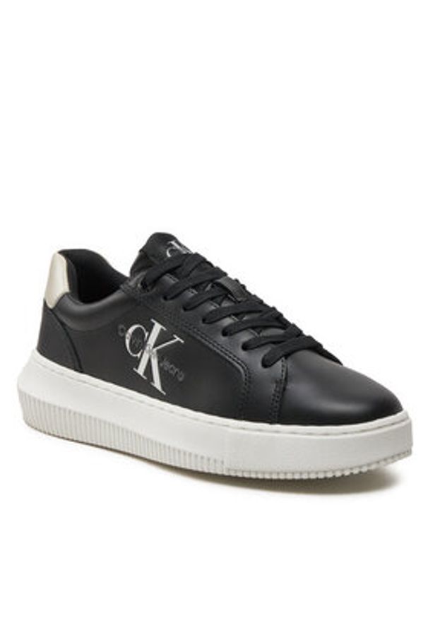 Calvin Klein Jeans Sneakersy Chunky Cupsole Laceup Lth Ml Mtl YW0YW01476 Czarny. Kolor: czarny. Materiał: skóra