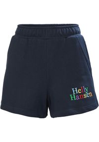 Damskie szorty dresowe Helly Hansen Core. Kolor: niebieski. Materiał: dresówka. Sport: turystyka piesza