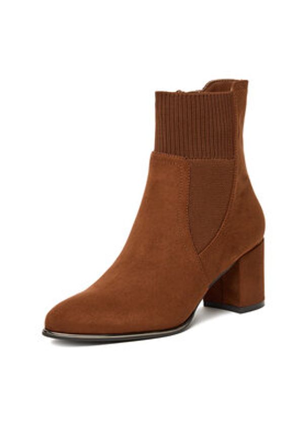 Jenny - JENNY Botki CEO-CD24-242H-1 Brązowy. Kolor: brązowy. Materiał: materiał