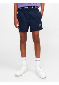 Jack&Jones Junior Szorty kąpielowe 12228535 Granatowy Regular Fit. Kolor: niebieski