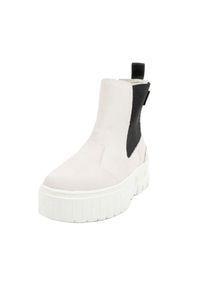Puma - Damskie Zamszowe Buty Chelsea Mayze. Kolor: czarny, biały, wielokolorowy. Materiał: zamsz. Styl: sportowy