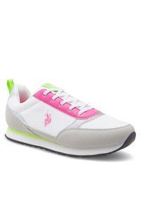 U.S. Polo Assn. Sneakersy NOBIK013 Białe złoto. Kolor: złoty, biały, wielokolorowy. Materiał: materiał #6