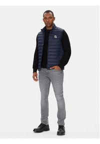 Karl Lagerfeld - KARL LAGERFELD Bezrękawnik 505711 553590 Granatowy Regular Fit. Typ kołnierza: dekolt w karo. Kolor: niebieski. Materiał: syntetyk. Długość rękawa: bez rękawów #5