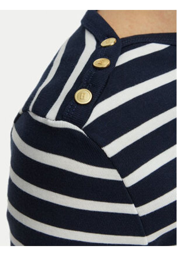 TOMMY HILFIGER - Tommy Hilfiger T-Shirt WW0WW49250 Granatowy Slim Fit. Kolor: niebieski. Materiał: bawełna