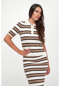 Twinset U&B - Sweter damski polo TWINSET U&B. Typ kołnierza: polo
